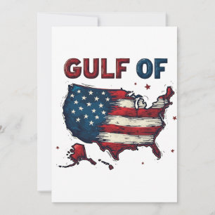 Gulf of America USA Map Trump USA Gulf of Mexico Thank You Card