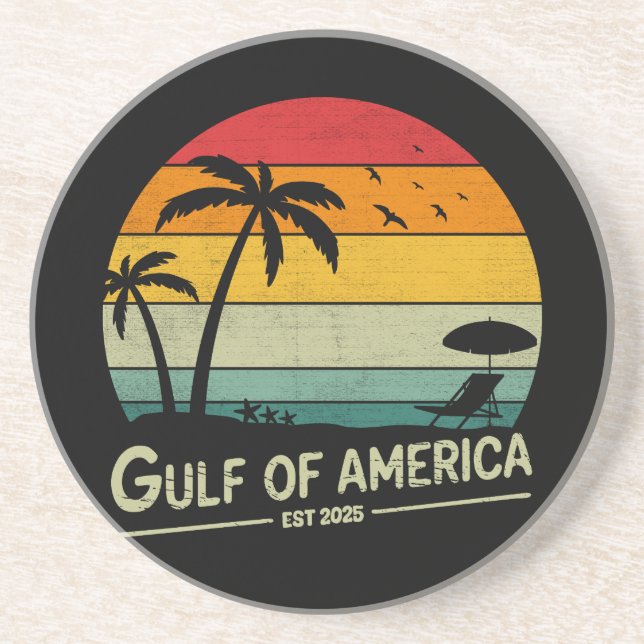 Gulf of America vintage American patriotic design Coaster (Front)