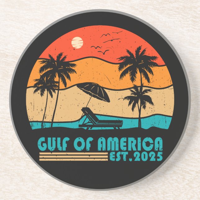 Gulf of America vintage American patriotic design Coaster (Front)