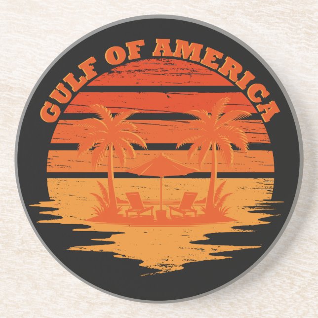 Gulf of America vintage American patriotic design Coaster (Front)
