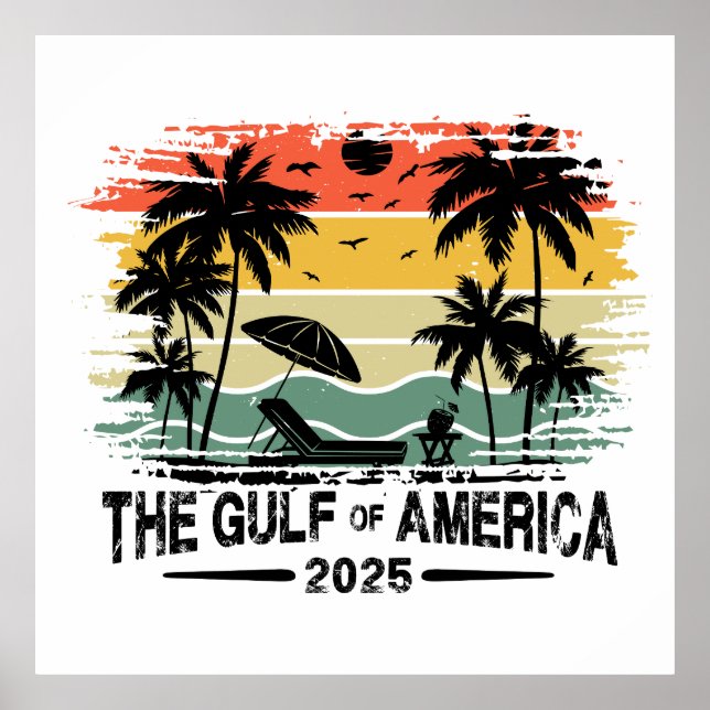 Gulf of America vintage American patriotic design Poster (Front)
