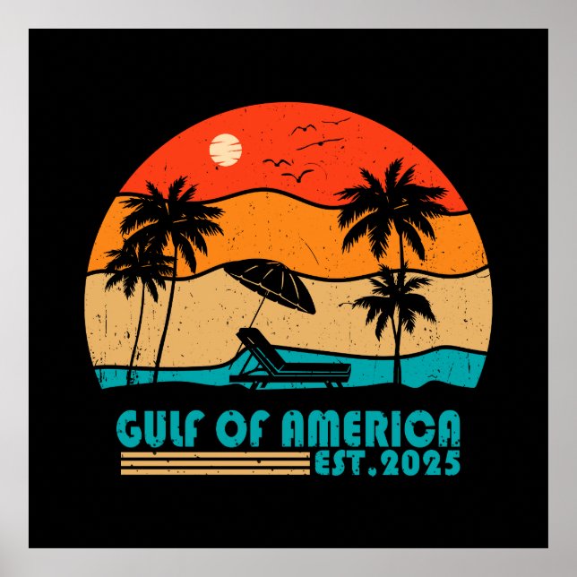 Gulf of America vintage American patriotic design Poster (Front)