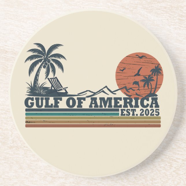 Gulf of America vintage patriotic design Coaster (Front)