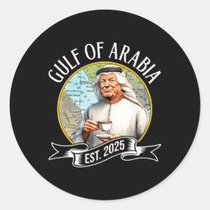Gulf Of Arabia Est 2025 Funny Trump Vintage 1 Classic Round Sticker