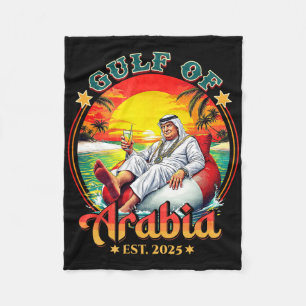 Gulf Of Arabia Est 2025 Funny Trump Vintage Arabia Fleece Blanket