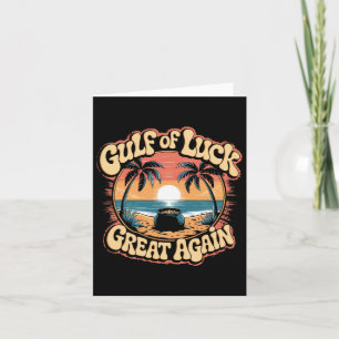 Gulf Of Luck St. Patrick’s Day Trump Retro Beach T Card