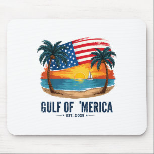 Gulf Of Merica Usa Flag Sunset Beach Americas Gulf Mouse Mat