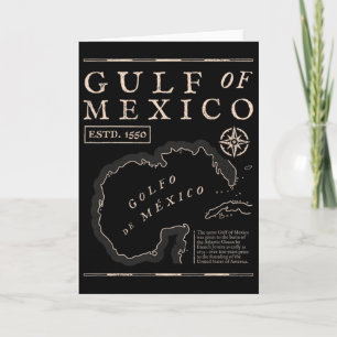 Gulf Of Mexico 1672 Historic Map  Card