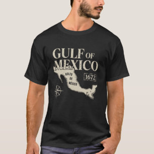 Gulf of Mexico 1672 Historic Map Retro Coastal Des T-Shirt