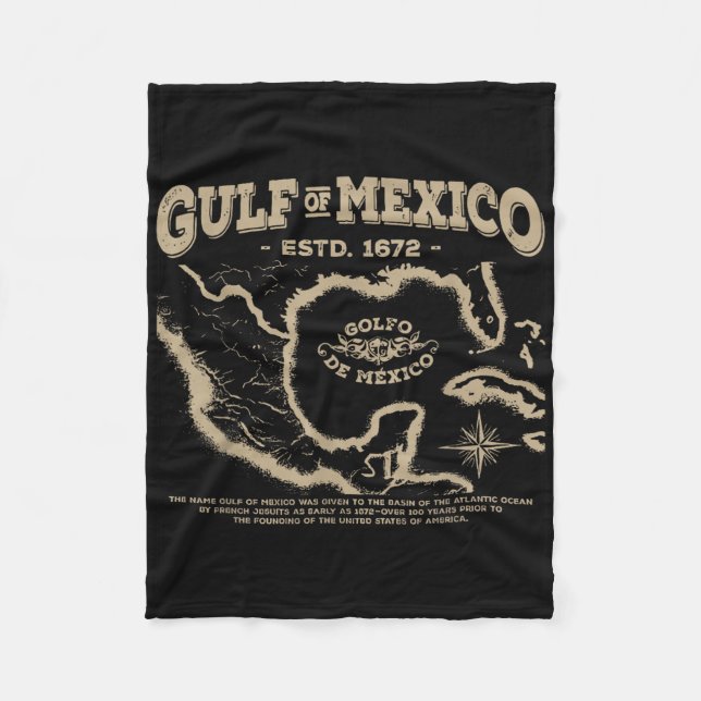 Gulf Of Mexico 1672 Map  Fleece Blanket (Front)