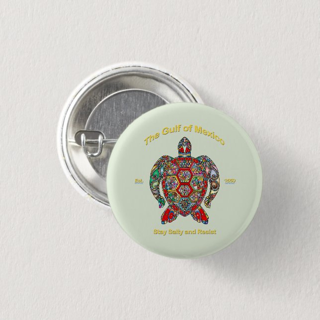 Gulf of Mexico 3 Cm Round Badge (Front & Back)