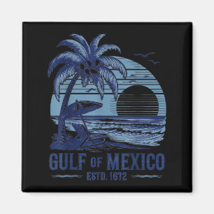Gulf of Mexico Beach Palms Summer Vacation Magnet
