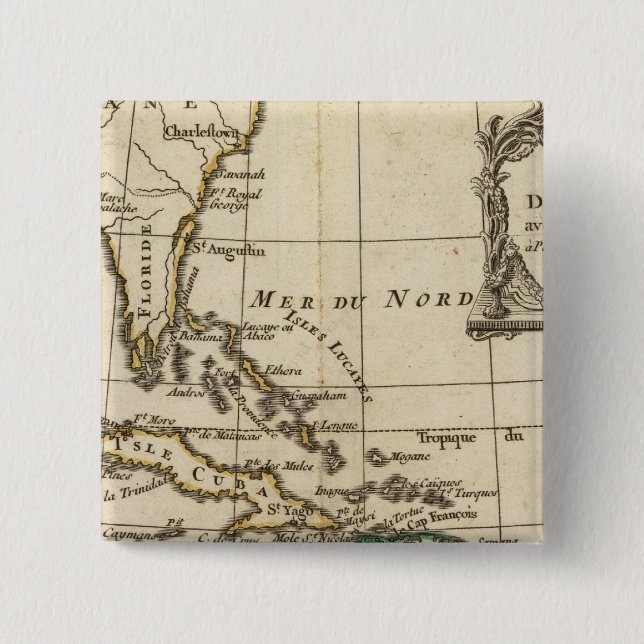 Gulf of Mexico, Caribbean Isles 15 Cm Square Badge (Front)