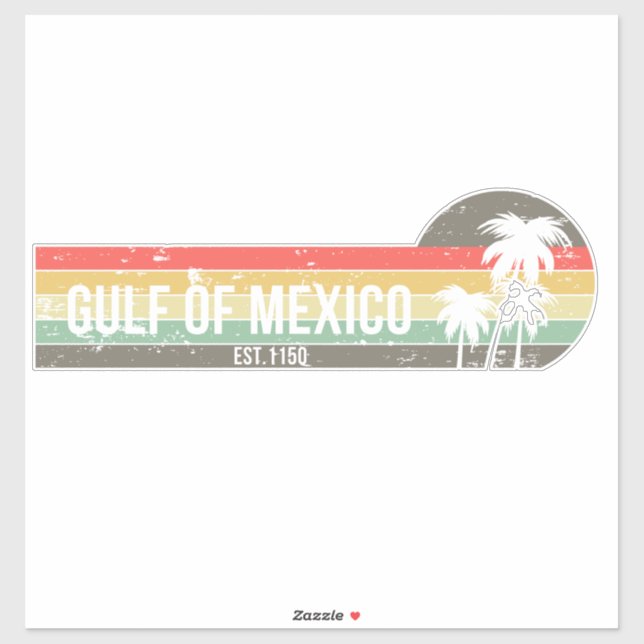 Gulf of Mexico Est 1550 Retro Vintage Beach (Sheet)