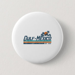 Gulf Of Mexico Est 1550 Retro Vintage Beach  6 Cm Round Badge