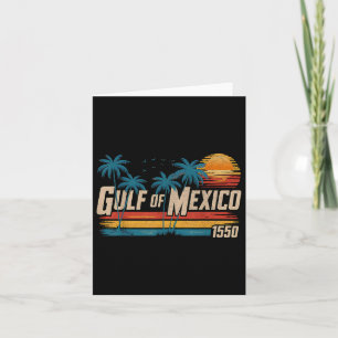 Gulf Of Mexico Est 1550 Retro Vintage Beach Gulf O Card