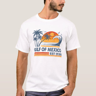 Gulf Of Mexico Est 1550 Retro Vintage Beach Mexica T-Shirt