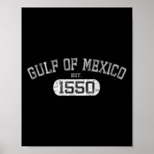 Gulf Of Mexico Est 1550 Retro Vintage Gulf For Men Poster