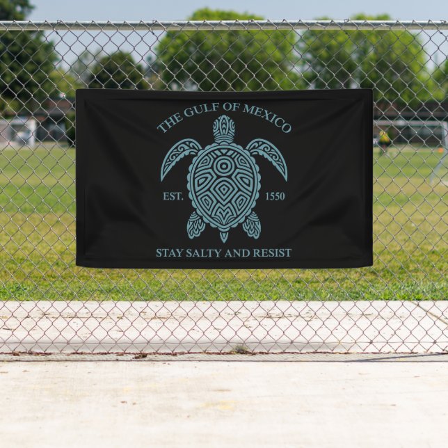 Gulf Of Mexico ESTD 1550 Stay Salty And Resist Banner (Insitu)