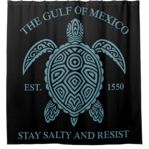 Gulf Of Mexico ESTD 1550 Stay Salty And Resist Shower Curtain