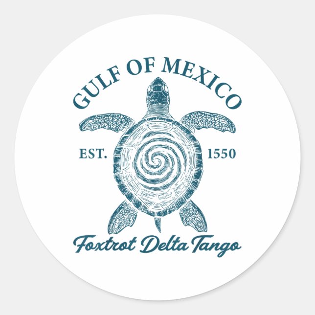 Gulf Of Mexico Foxtrots Deltas Tangos Gulf Of Mexi Classic Round Sticker (Front)