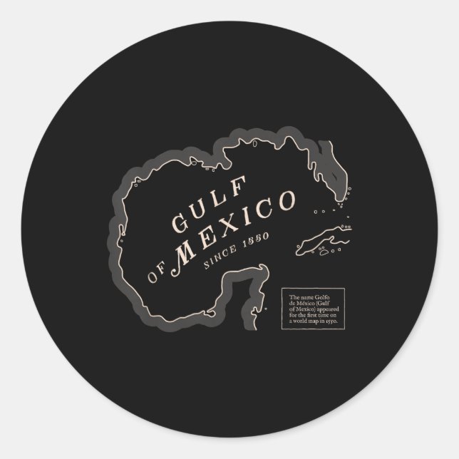 Gulf Of Mexico Map  Classic Round Sticker (Front)