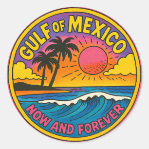Gulf of Mexico Now and Forever Ocean Art Classic Round Sticker