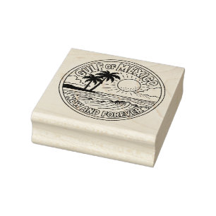 Gulf of Mexico Now and Forever Ocean Art Rubber Stamp