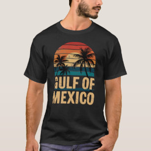 Gulf of Mexico Retro Sunset Palm Trees Vintage T-Shirt