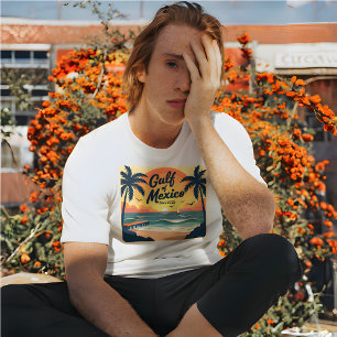 Gulf of Mexico Retro Travel Poster Style T-Shirt