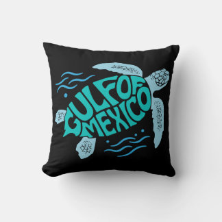 Gulf of Mexico Sea Turtle Typography Cushion