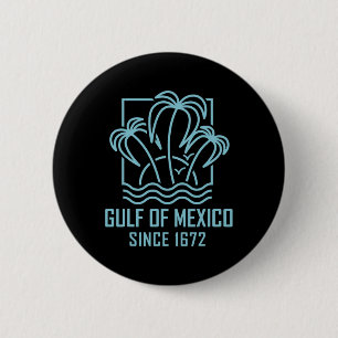 Gulf Of Mexico Since 1672 Retro Vintage Sunset' 6 Cm Round Badge