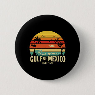 Gulf Of Mexico Since 1672 Sunset Vibes Vintage Tee 6 Cm Round Badge