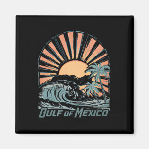 Gulf Of Mexico Since 1672 Vintage Beach 2 Sided T- Magnet