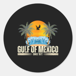 Gulf Of Mexico Since 1672 Vintage Beach Gulf Of Me Classic Round Sticker