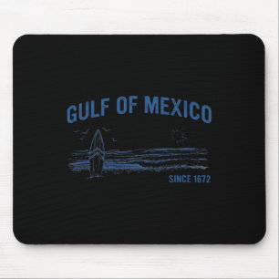 Gulf Of Mexico Since 1672 Vintage Beach Surfing Su Mouse Mat