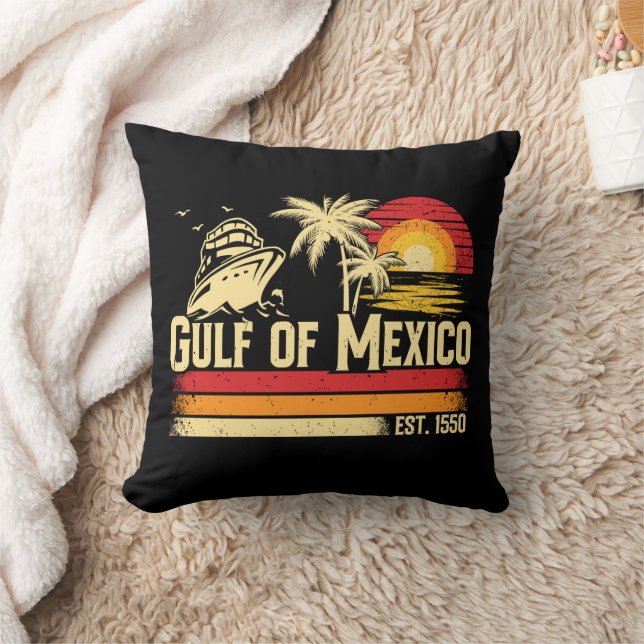 Gulf of Mexico stay salty vintage Cushion (Blanket)