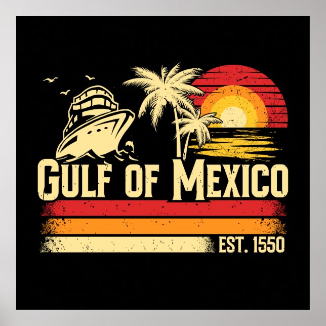 Gulf of Mexico stay salty vintage Poster (Front)
