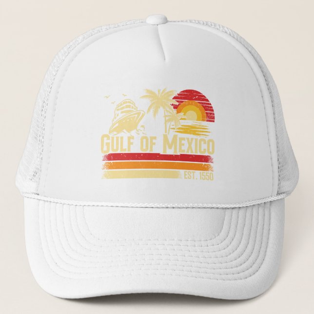 Gulf of Mexico stay salty vintage Trucker Hat (Front)