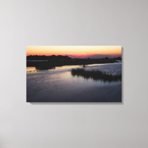 Gulf of Mexico Sunset on Tri-Panel Canvas