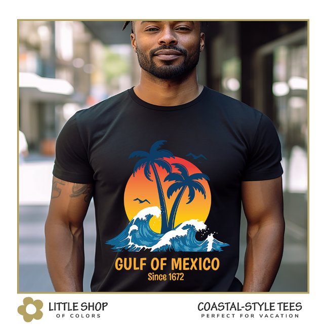 Gulf of Mexico Sunset Palm Trees  T-Shirt (Creator Uploaded)