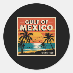 Gulf Of Mexico T Shirt Women Men Vintage Gulf Of M Classic Round Sticker