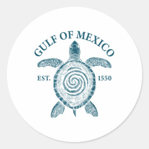 Gulf Of Mexico Turtle Classic Round Sticker