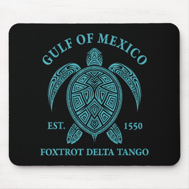 Gulf Of Mexico Turtle Foxtrot Delta Tango Est 1550 Mouse Mat (Front)