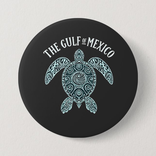 Gulf of Mexico Turtle Sea Latino  7.5 Cm Round Badge (Front)