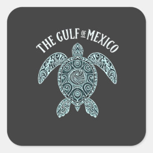 Gulf of Mexico Turtle Sea Latino Square Sticker