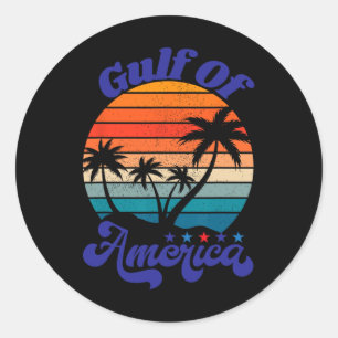 Gulf Of United States Of America Vintage Sunset 1 Classic Round Sticker