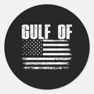 Gulf Of United States Of America Vintage Usa Flag Classic Round Sticker