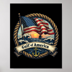 Gulf Of United States Of America Vintage Usa Nauti Poster