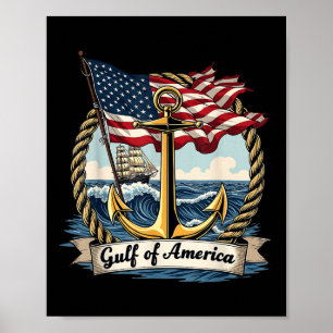 Gulf Of United States Of America Vintage Usa Nauti Poster